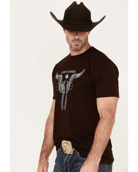 Image #2 - Cody James Men's Bullhead Guns Short Sleeve Graphic T-Shirt, Burgundy, hi-res