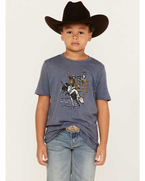 Cody James Boys' Phantom Rodeo Short Sleeve Graphic T-Shirt, Light Blue, hi-res