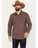 Image #1 - Moonshine Spirit Men's Gypsy Print Long Sleeve Western Snap Shirt, Burgundy, hi-res