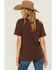 Image #4 - Shyanne Women's Whiskey Rhinestone Boyfriend Fit Short Sleeve Graphic Tee, Chocolate, hi-res