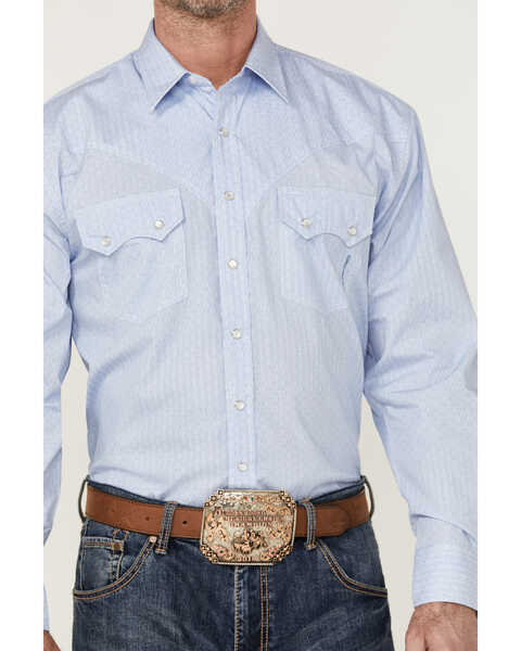 Image #3 - Resistol Men's Destin Long Sleeve Pearl Snap Western Shirt , Blue, hi-res
