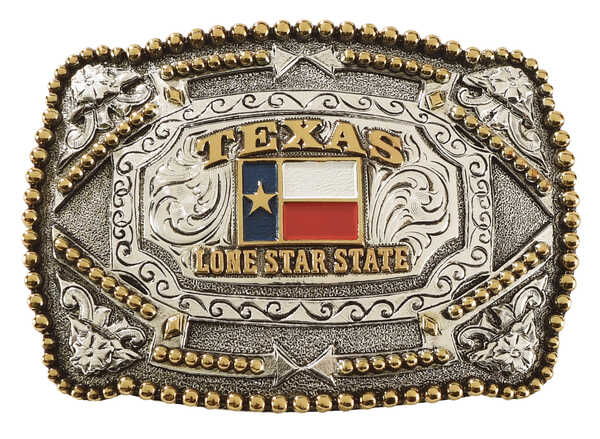 Cody James Red White and Blue Square Texas Belt Buckle, Multi, hi-res