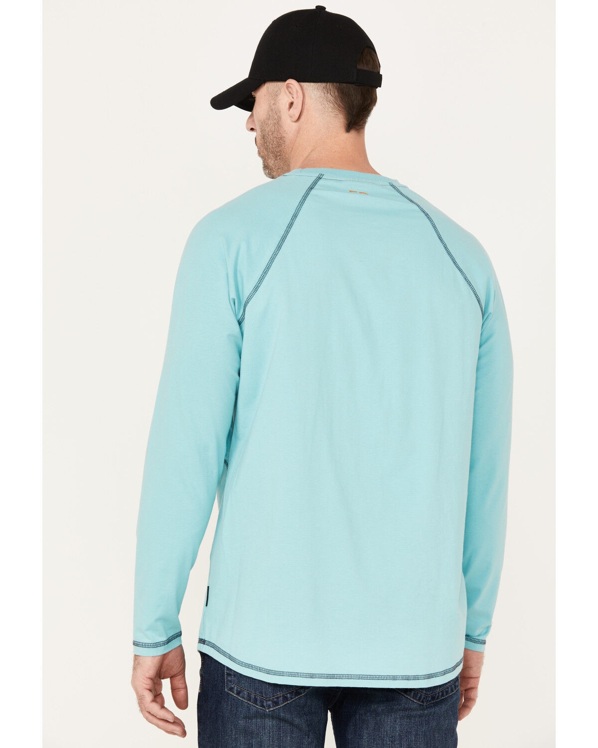 Image #4 - Cody James Men's FR Solid Long Sleeve Raglan Work T-Shirt, Teal, hi-res
