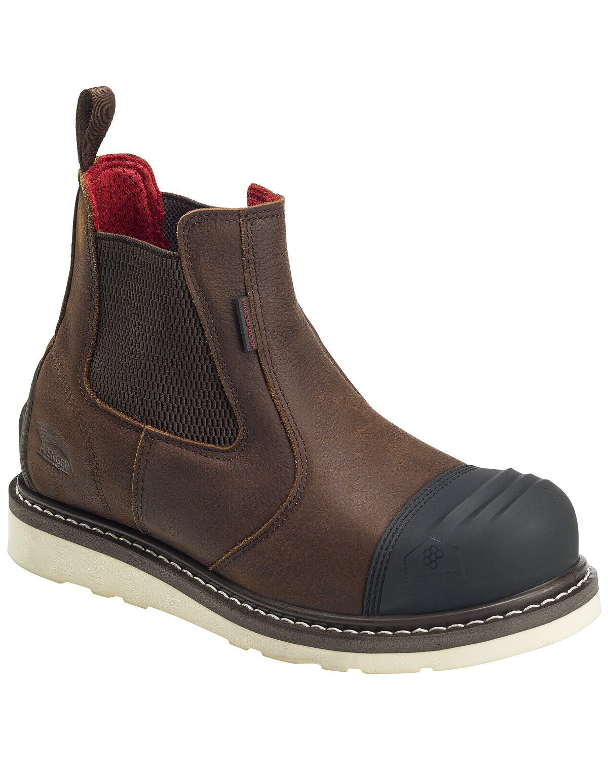 Avenger Men's Waterproof Romeo Wedge Work Boots - Carbon Toe, Brown, hi-res