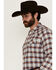 Image #2 - Blue Ranchwear Men's Forest Plaid Print Long Sleeve Snap Western Shirt, Red, hi-res