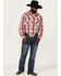 Image #2 - Cowboy Hardware Men's Burgundy Hombre Plaid Long Sleeve Pearl Snap Western Shirt, , hi-res