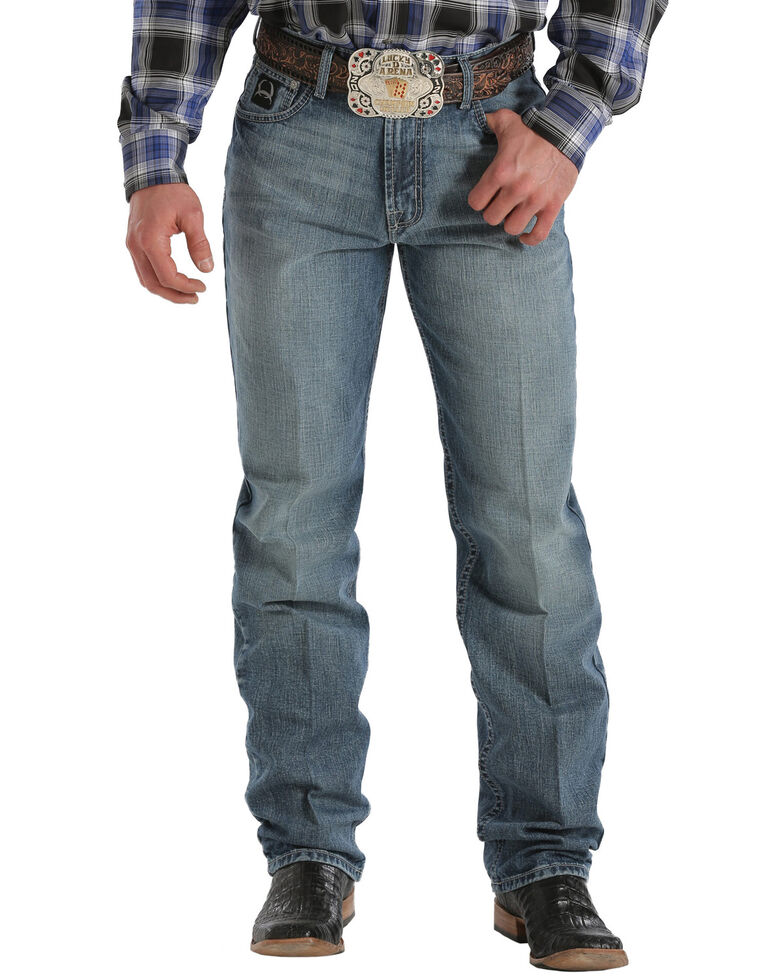 Cinch Men's Black Label Medium Wash Jeans - Big & Tall, Med Stone, hi-res
