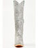 Image #4 - Corral Women's Floral Embroidered Tall Western Boots - Snip Toe, Silver, hi-res