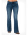 Cowgirl Tuff Women's Medium Wash Natural Waist Trousers, Blue, hi-res