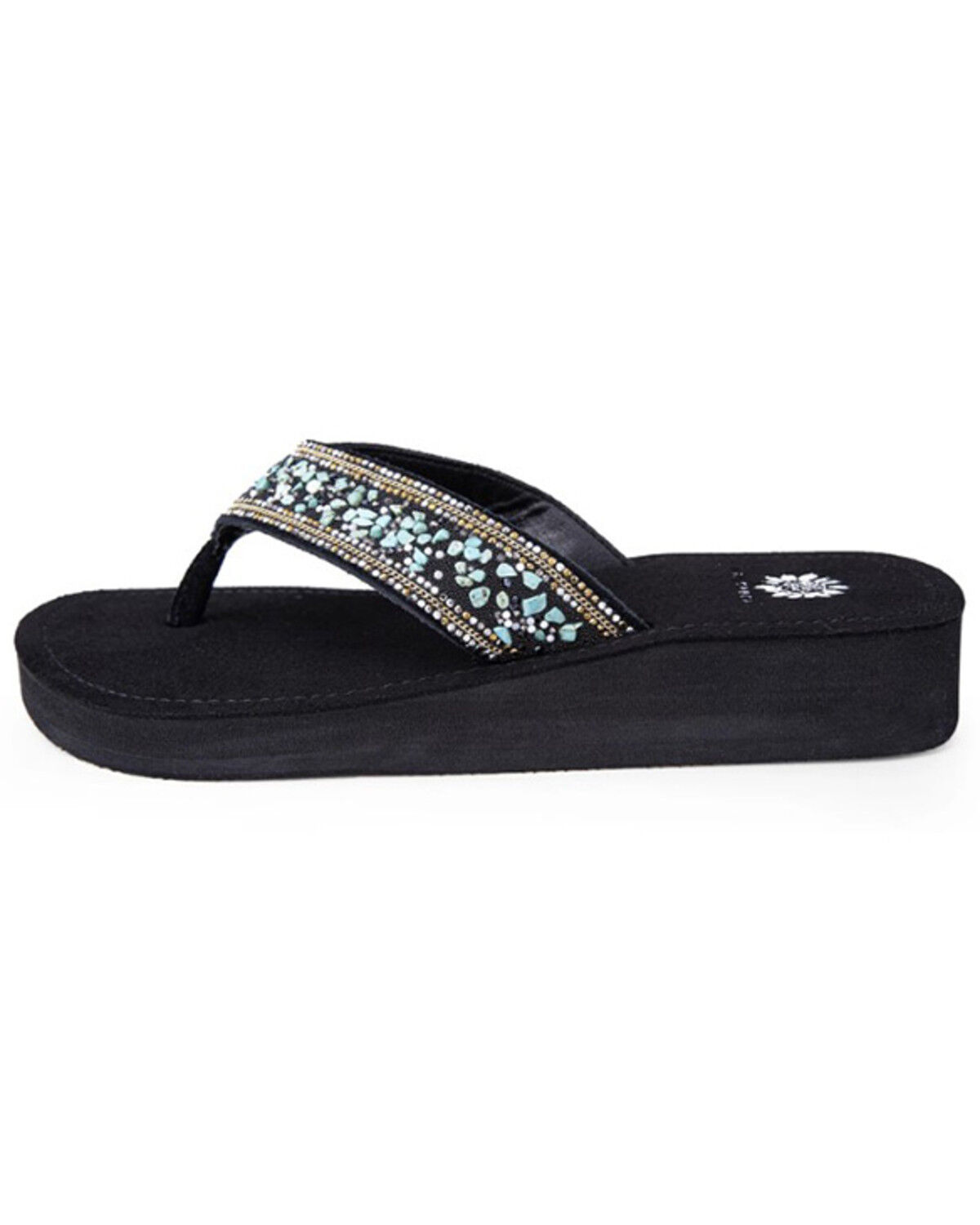 Image #2 - Yellow Box Women's Jellica Platform Sandals, Turquoise, hi-res