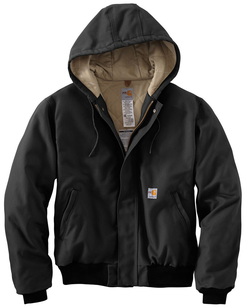 Carhartt Flame-Resistant Duck Active Hooded Jacket, Black, hi-res