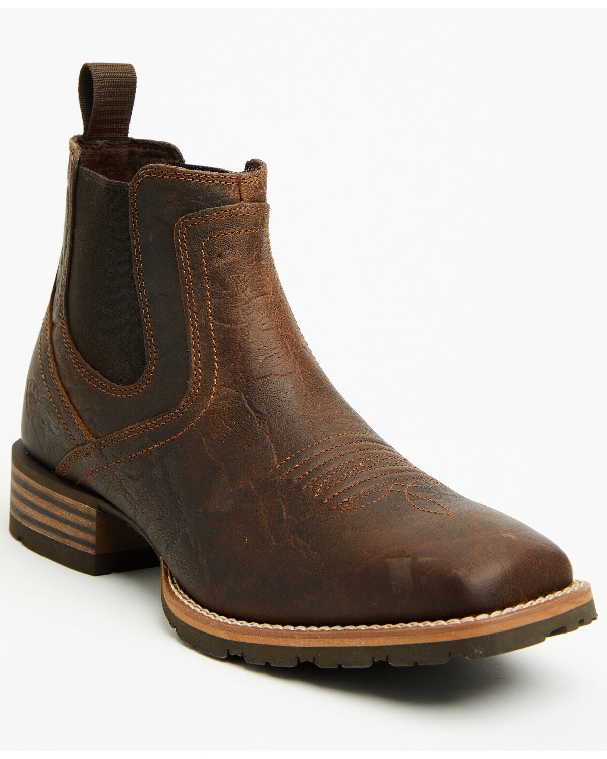 Image #1 - Ariat Men's Elephant Print Hybrid Low Boy Chelsea Boots - Broad Square Toe, Brown, hi-res