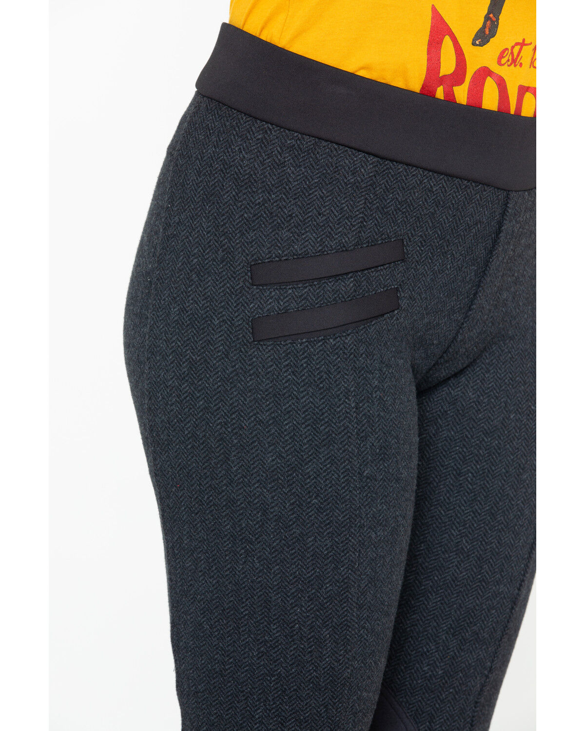 Image #3 - Tasha Polizzi Women's Herringbone Equestrian Pants, Black, hi-res