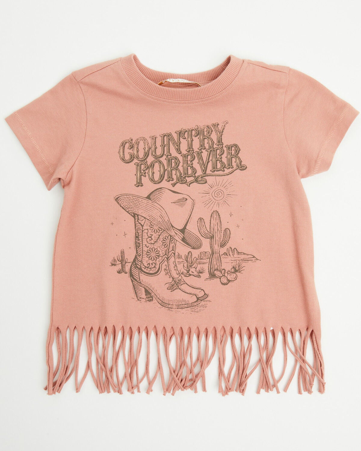 Image #1 - Shyanne Toddler Girls' Country Forever Fringe Short Sleeve Graphic Tee, Mauve, hi-res