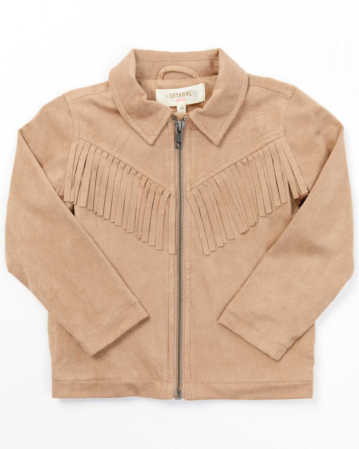 Image #1 - Shyanne Toddler Girls' Faux Suede Fringe Jacket, Tan, hi-res