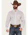 Image #1 - Wrangler Men's Geo Print Long Sleeve Button-Down Stretch Western Shirt, White, hi-res