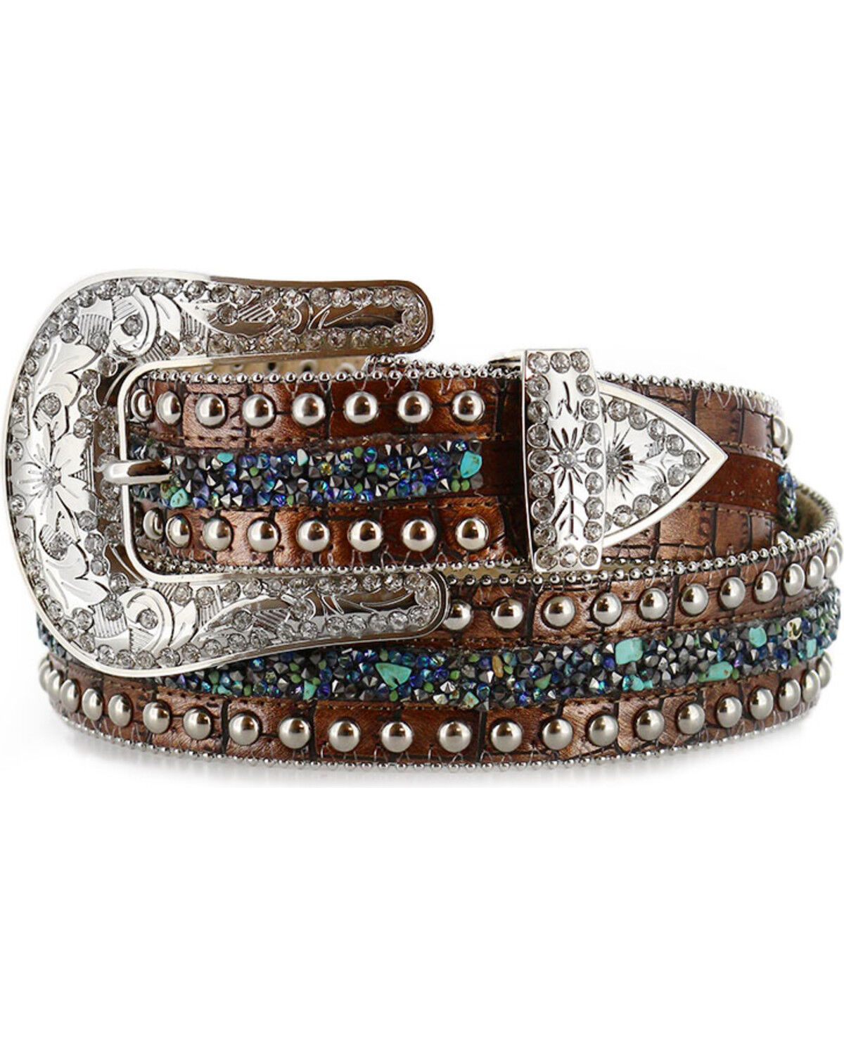Image #1 - Angel Ranch Women's Stud & Stone Western Belt, , hi-res