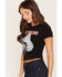 Image #2 - Post Malone Women's Face Short Sleeve Graphic Baby Tee, Black, hi-res