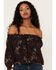 Image #2 - Shyanne Women's Paisley Print Off-Shoulder Top, Black, hi-res