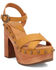 Image #1 - DIngo Women's Lotus Wooden Sandals, Mustard, hi-res