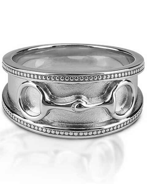 Image #1 - Kelly Herd Women's Sterling Silver Wide Band Eggbutt Bit Ring, Silver, hi-res