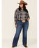 Ariat Women's Peacoat Plaid REAL Virtue Long Sleeve Western Shirt - Plus, Blue, hi-res