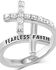 Image #1 - Montana Silversmiths Women's Fearless Faith Crystal Cross Ring, Silver, hi-res