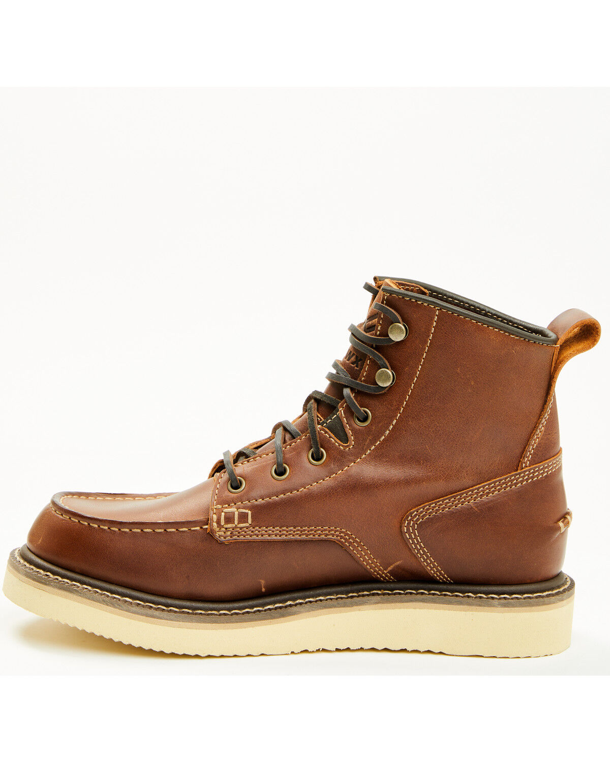 Image #3 - Hawx Men's 6" Lace-Up Moc Work Boots - Soft Toe, Brown, hi-res