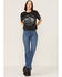 Image #4 - Cleo + Wolf Women's Great Smoky Mountains Graphic Boxy Crop Tee, Black, hi-res