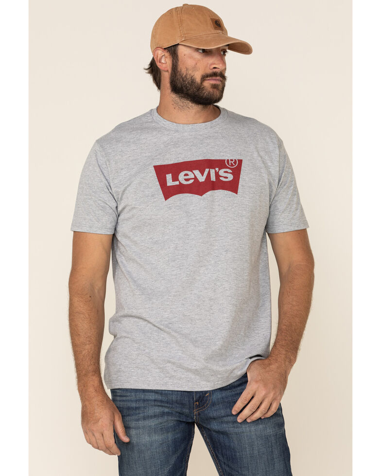 Levi's Men's Mattias Heather Grey Batwing Logo Graphic T-Shirt, Heather Grey, hi-res