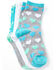 Image #1 - Leg Apparel Kids' 3-Pack Cactus & Hearts Crew Sock Set, Light Blue, hi-res