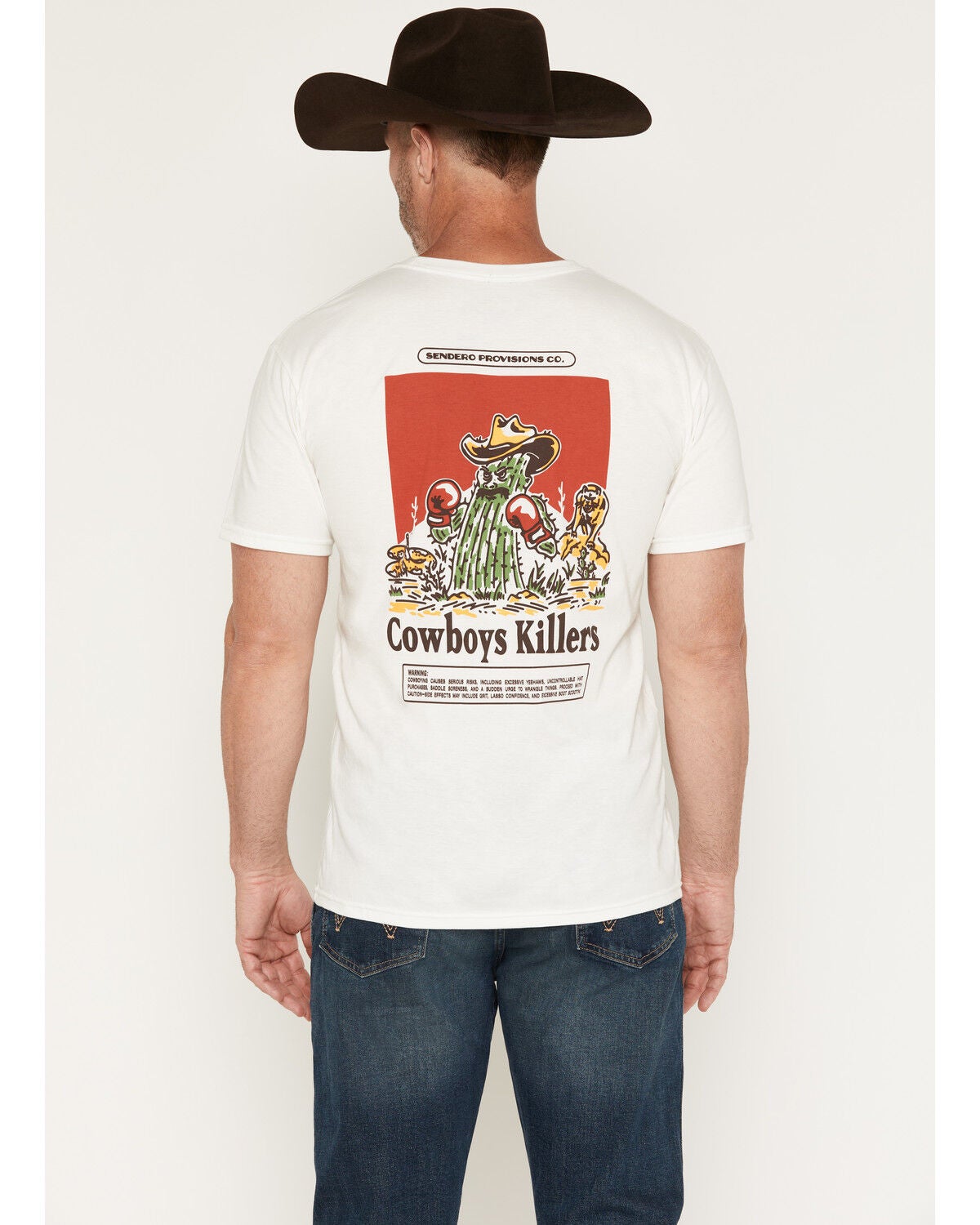 Image #1 - Sendero Provisions Men's Cowboy Killers Short Sleeve Graphic T-Shirt, White, hi-res