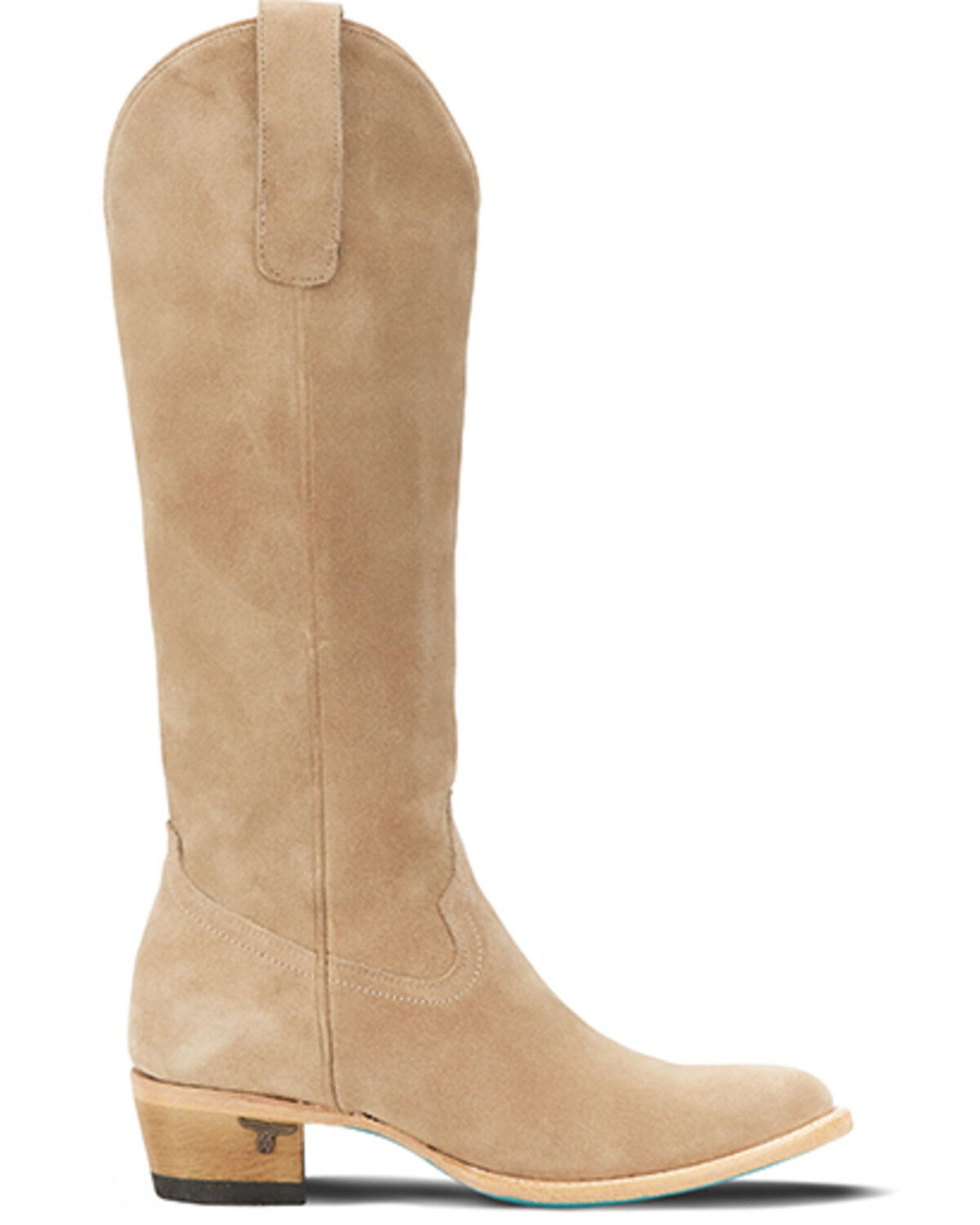 Image #2 - Lane Women's Plain Jane Suede Tall Western Boots - Round Toe, Beige, hi-res