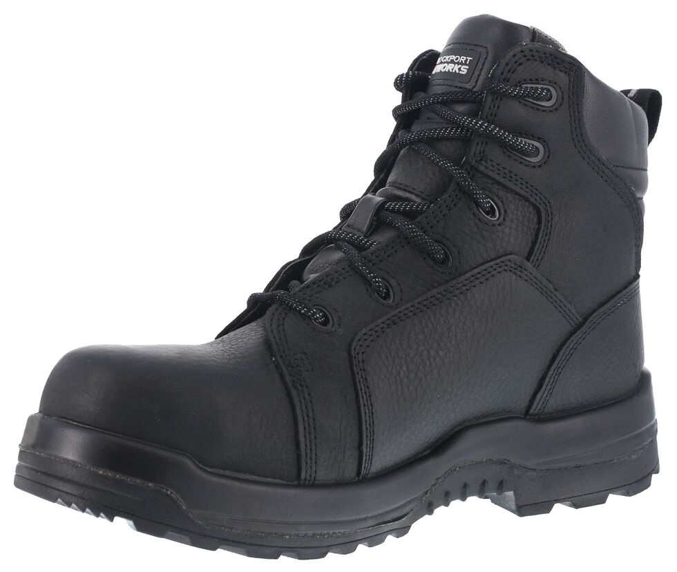 Rockport Works Women's More Energy Waterproof 6" Lace-Up Work Boots - Composite Toe, Black, hi-res