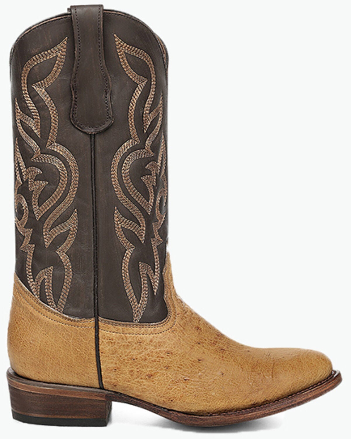 Image #2 - Circle G Men's Exotic Full Quill Ostrich Western Boots - Round Toe, Yellow, hi-res