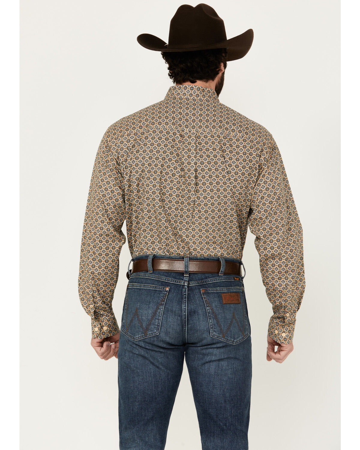 Image #4 - Cinch Men's Medallion Print Long Sleeve Button-Down Western Shirt, Gold, hi-res
