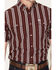Image #3 - Ferrell Men's Tucker Tek Striped Short Sleeve Pearl Snap Stretch Western Shirt, Burgundy, hi-res