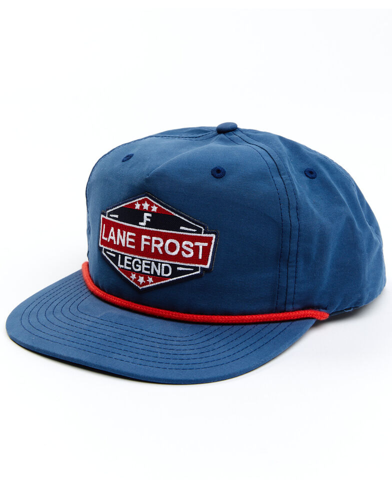 Lane Frost Men's July Retro Rope Logo Patch Ball Cap , Navy, hi-res