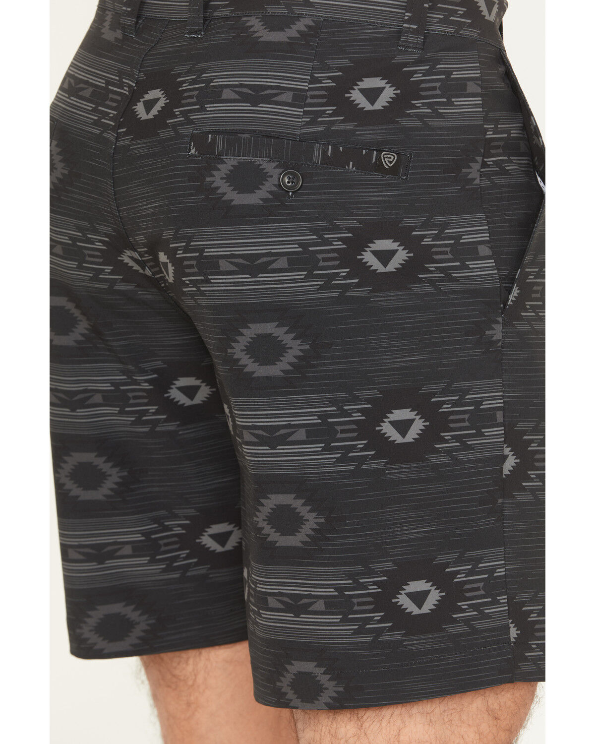 Image #4 - Rock & Roll Denim Men's Southwestern Print Stretch Chino Shorts, Black, hi-res