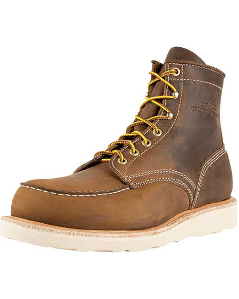 Whites Boots Men's 6" Perry Lace-Up Work Boots - Moc Toe , Brown, hi-res