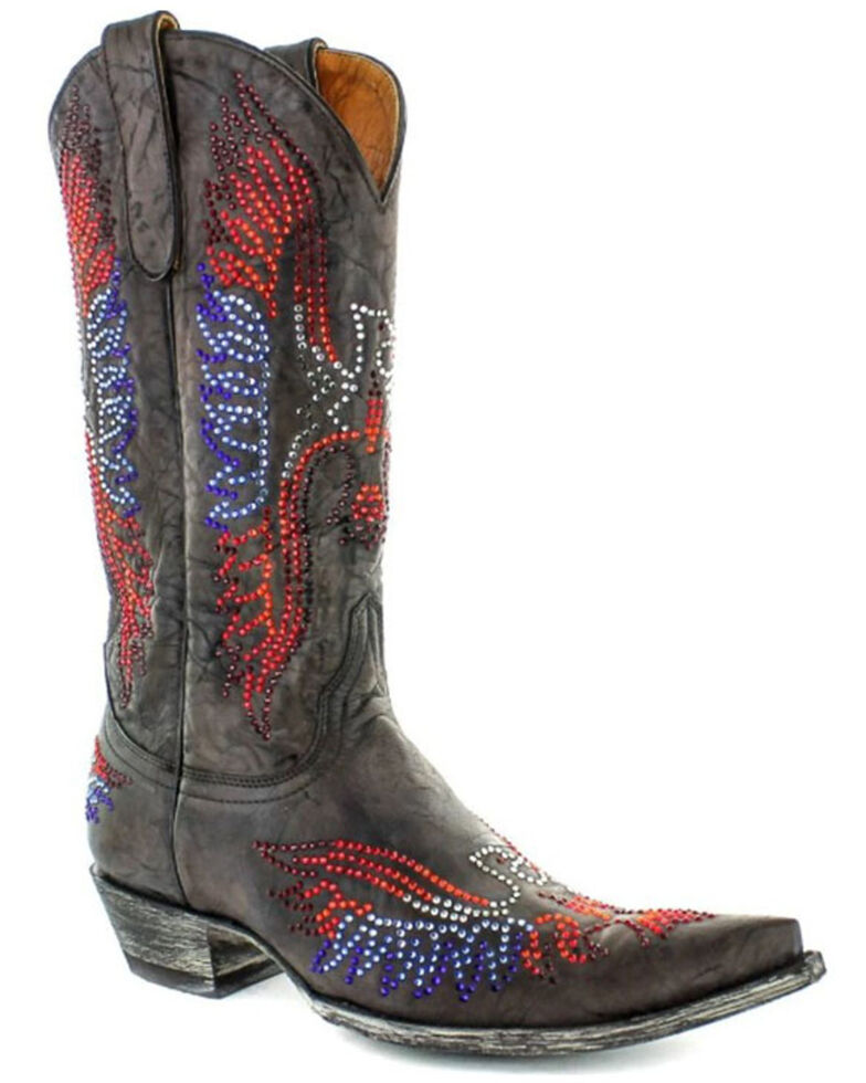 Old Gringo Women's Eagle Crystals Western Boots - Snip Toe, Red/white/blue, hi-res