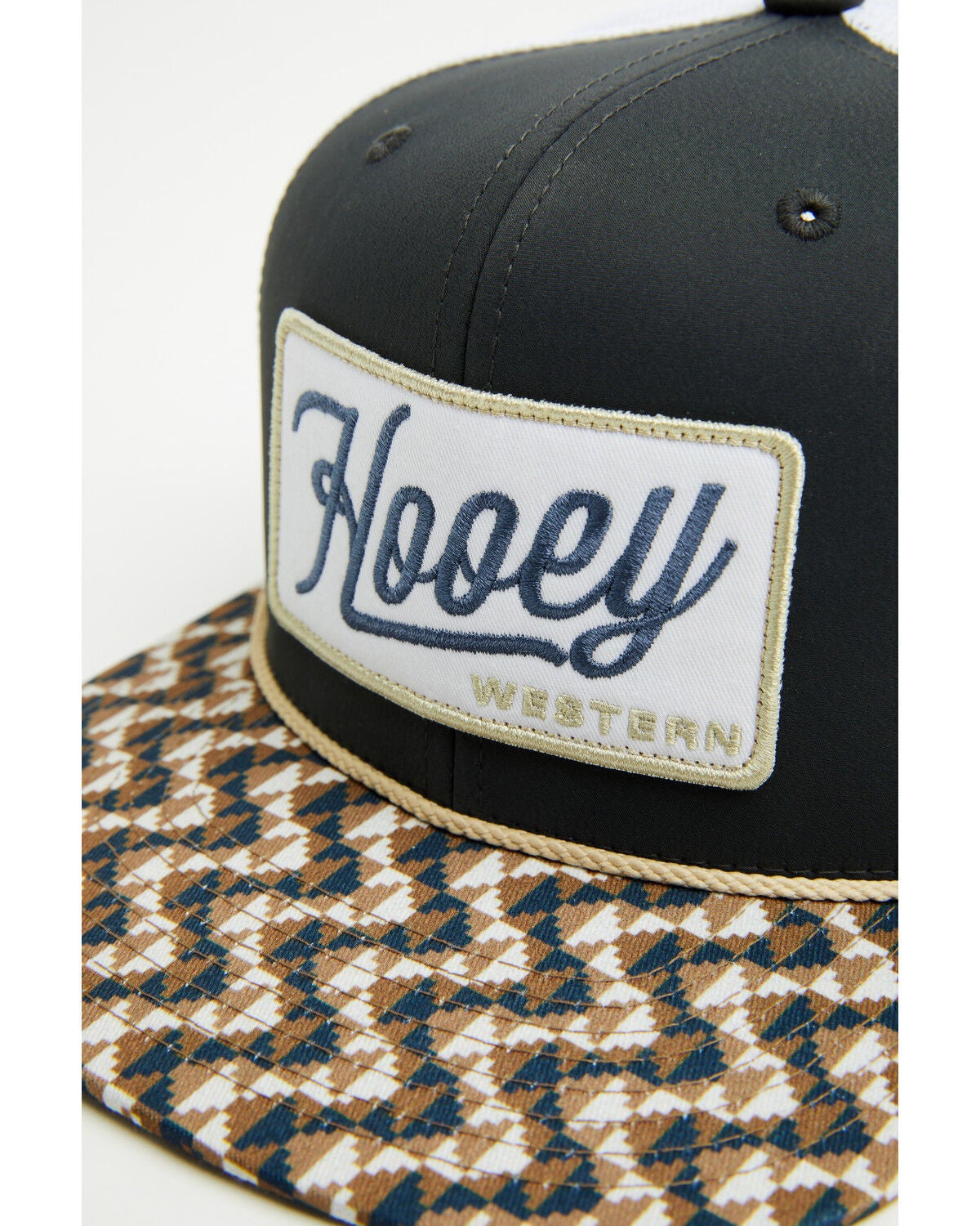 Image #2 - Hooey Men's Boot Barn Exclusive Southwestern Ball Cap, Black/white, hi-res