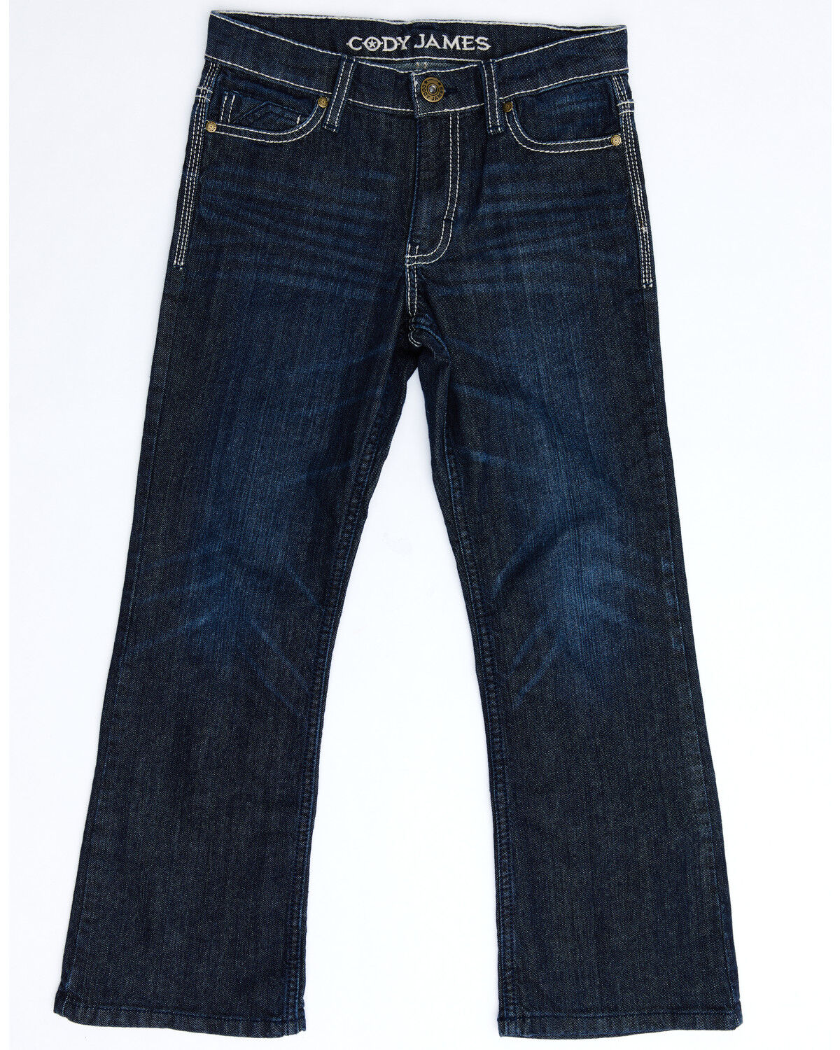 Image #2 - Cody James Boys' Night Hawk Medium Wash Mid Rise Stretch Relaxed Bootcut Jeans, Blue, hi-res