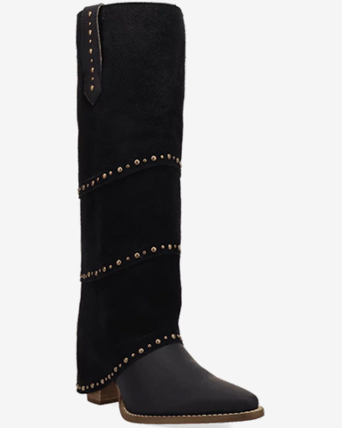 Image #1 - Dingo Women's Texani Studded Tall Western Boots - Snip Toe, Black, hi-res