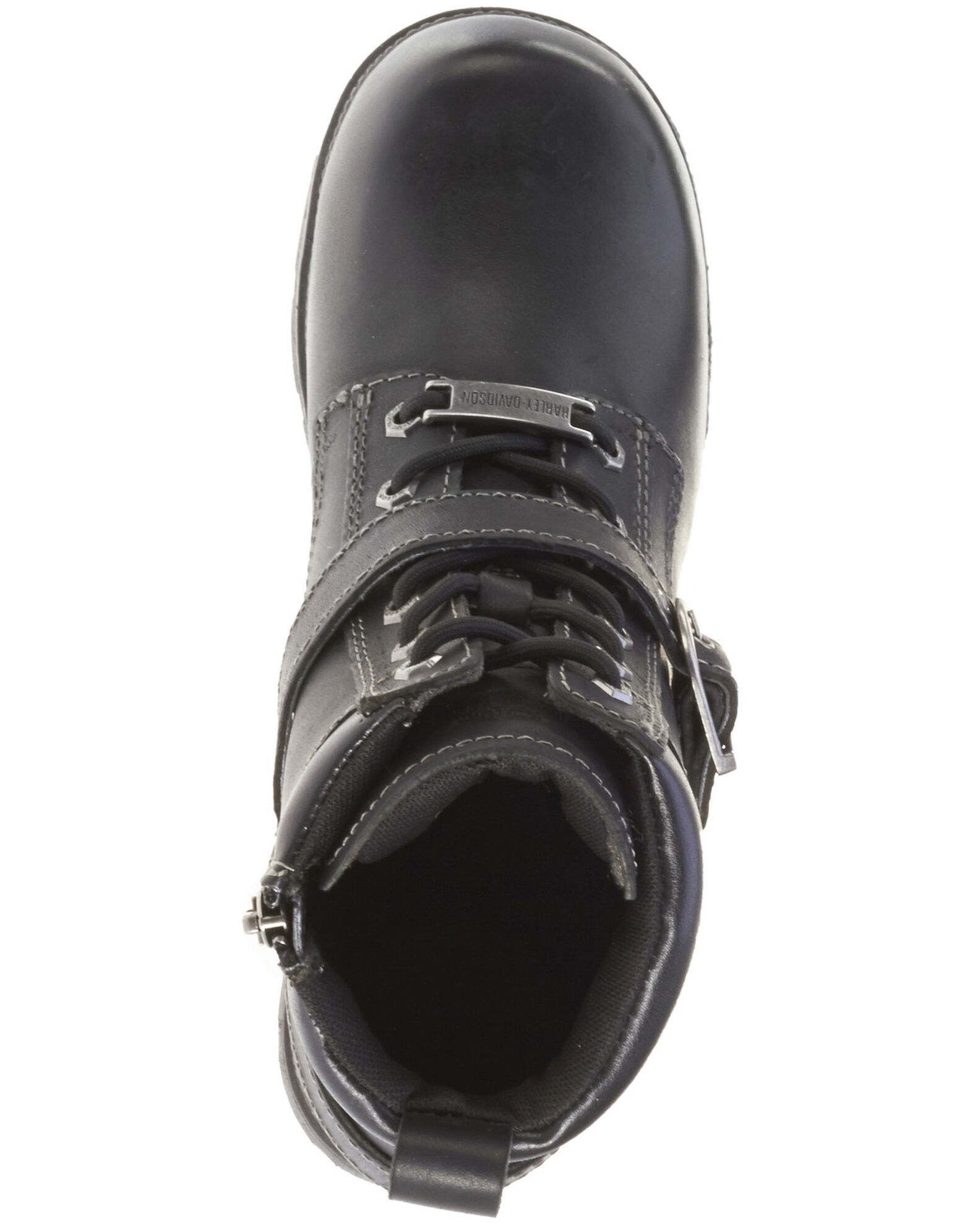 Image #6 - Harley Davidson Women's Tegan Lace Moto Boots - Round Toe, Black, hi-res