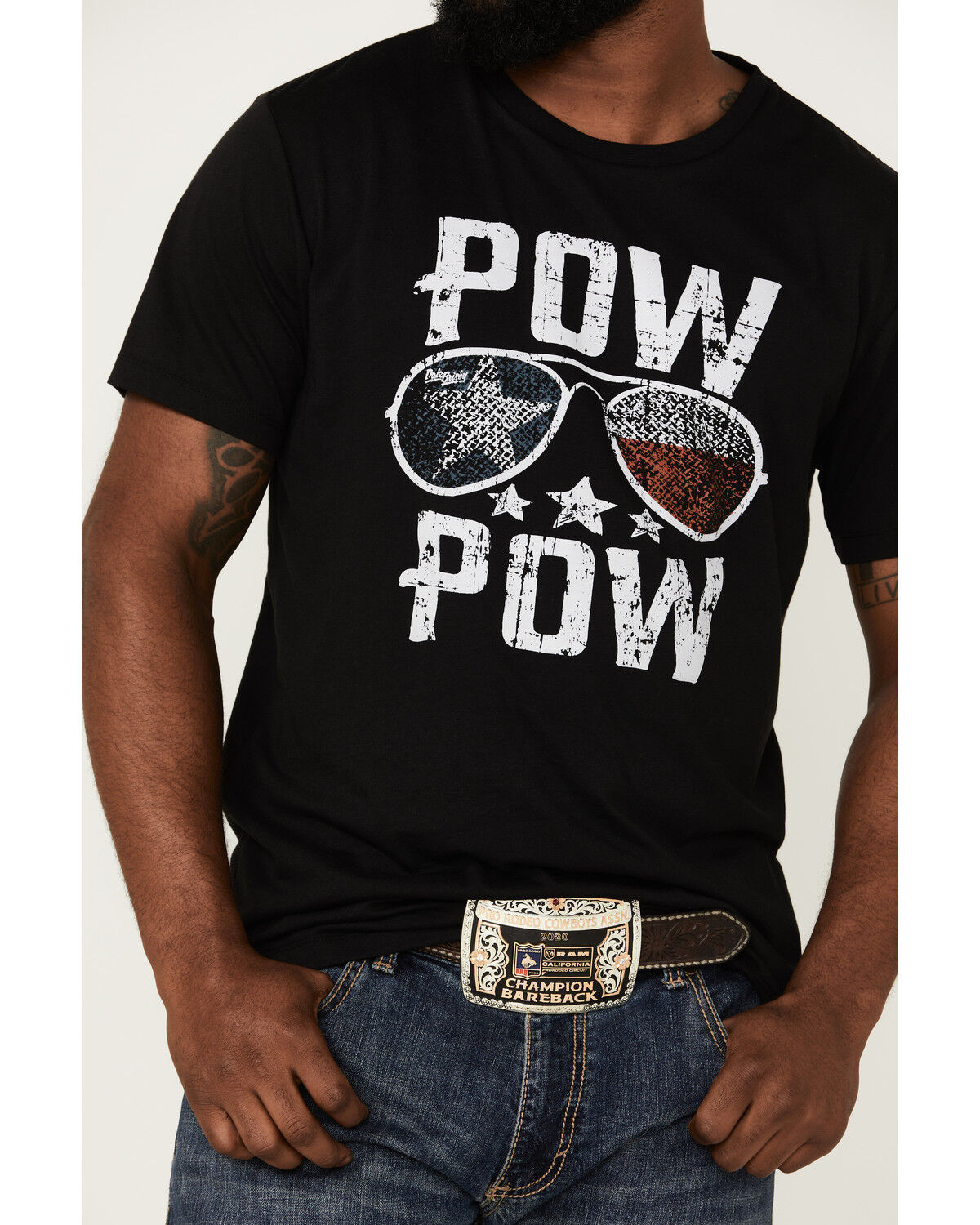 Image #3 - Dale Brisby Men's Pow Pow Sunglasses Graphic Short Sleeve T-Shirt, Black, hi-res