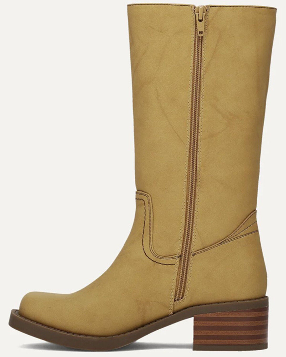 Image #2 - Frye & Co Girls' Miranda Tall Fashion Boots - Broad Square Toe, Yellow, hi-res