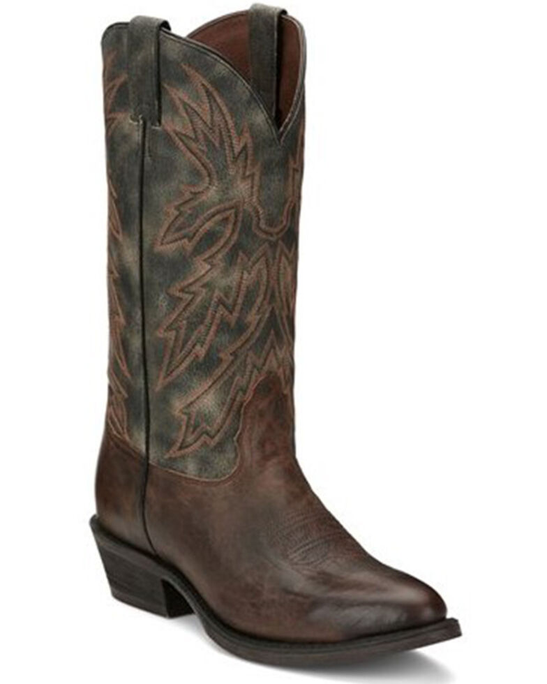 Nocona Men's Mitchell Antique Brown Performance Leather Western Boot - Round Toe , Brown, hi-res
