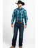 Stetson Men's Teal Slate Plaid Long Sleeve Western Shirt , Blue, hi-res