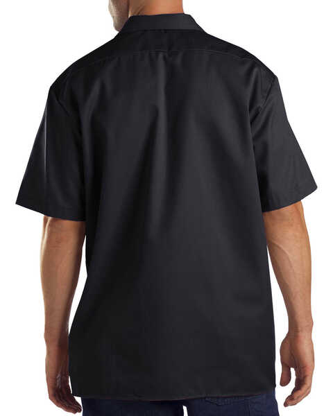 Image #2 - Dickies Men's Solid Flex Twill Short Sleeve Button Down Work Shirt , Black, hi-res